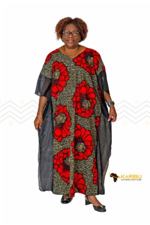 Karibu Adire Free Flow Maxi Gown