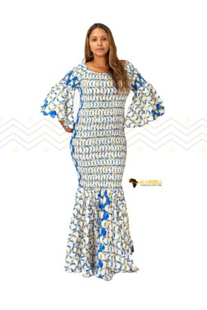 Karibu Fitted Flare Maxi Gown