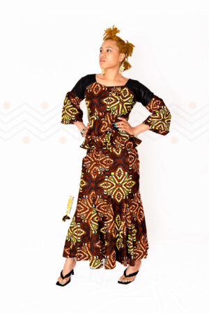 Karibu Ankara Flare Maxi Dress