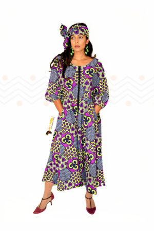 Karibu Off-Shoulder Ankara Midi Dress