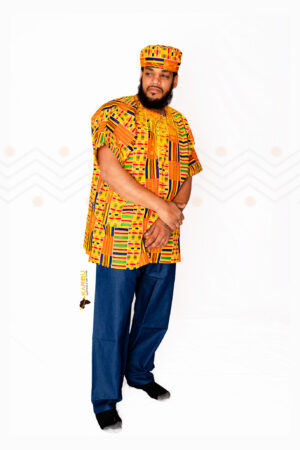 Men’s Ankara Kantee with Hat