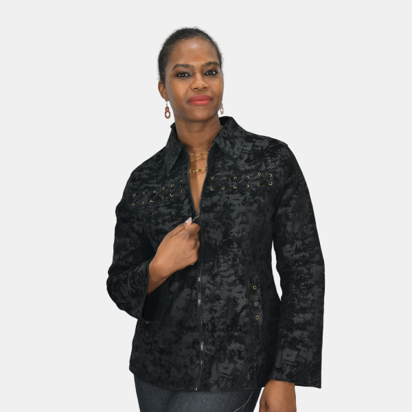 Midnight Adire Zip Jacket - Image 3