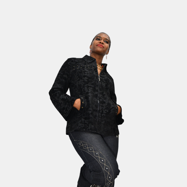 Midnight Adire Zip Jacket