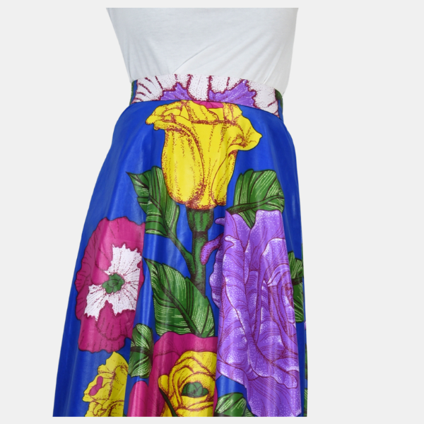 Karibu Floral Ankara Flare Maxi Skirt - Image 3