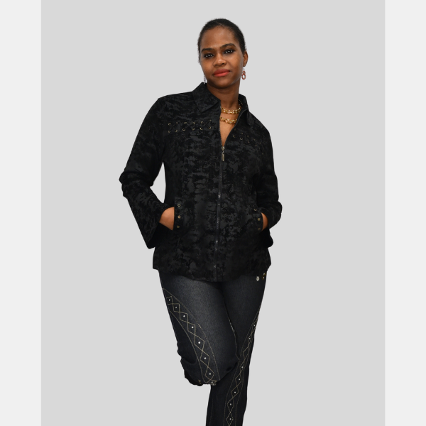 Midnight Adire Zip Jacket - Image 5