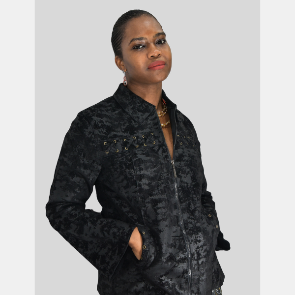 Midnight Adire Zip Jacket - Image 4